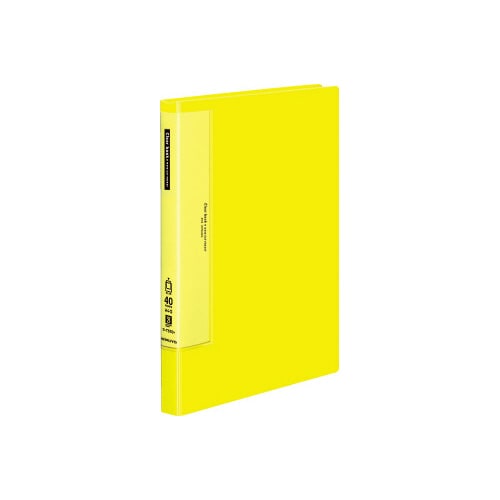 クリヤーブックウェーブカット 固定式A4縦40P黄