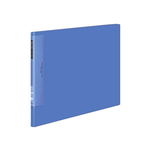 クリヤーブックウェーブカット 固定式A3横20P青
