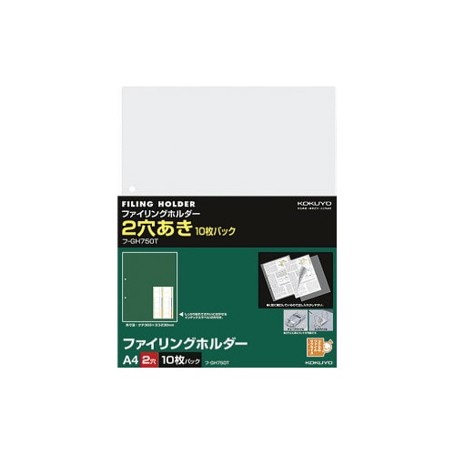 ファイリングホルダー(2穴あき)A4 10枚