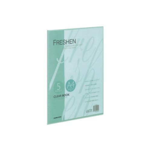クリヤーブックフレッシェン固定式 A4縦5P緑
