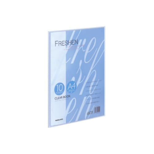 クリヤーブックフレッシェン固定式 A4縦10P青