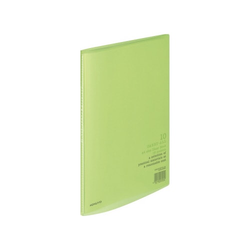 クリヤーブックキャリーオールA4縦10ポケット黄緑