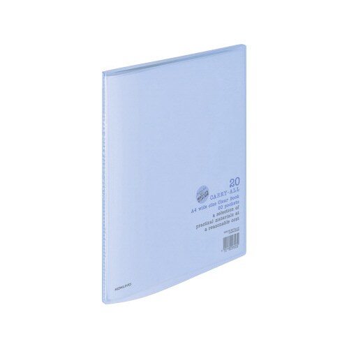 クリヤーブックキャリーオール固定A4ワイド20P青