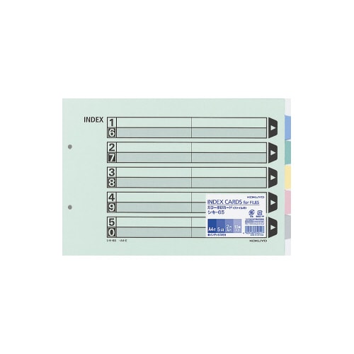 カラー仕切カード A4横 5山 10組