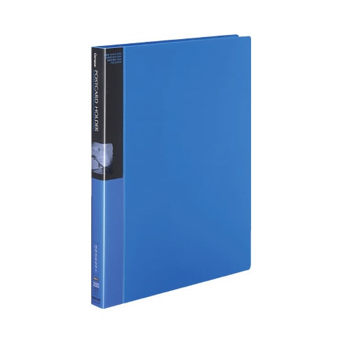 ポストカードホルダー替紙式 A4縦100枚収容 青