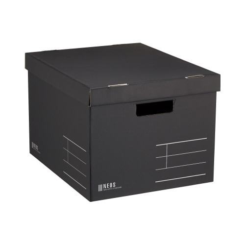 収納ボックス<NEOS>Lサイズ・フタ付き黒