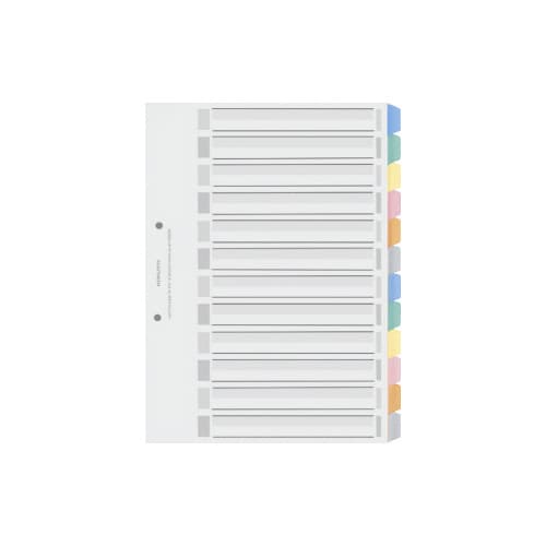 カラー仕切カードPP A4縦 12山 1組
