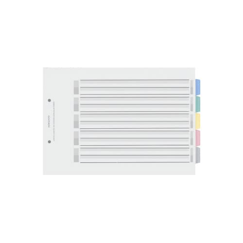 カラー仕切カードPP A4横 5山 1組