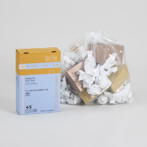 さっと取り出せる低密度ゴミ袋 厚手45L 箱透明