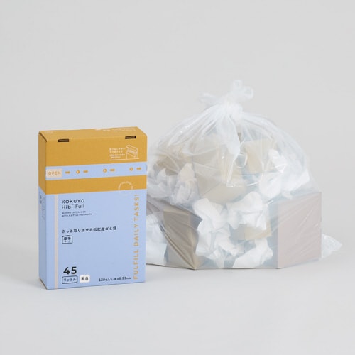 さっと取り出せる低密度ゴミ袋 厚手45L 箱乳白