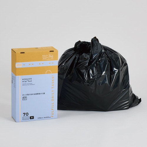 さっと取り出せる低密度ゴミ袋 厚手70L 箱黒