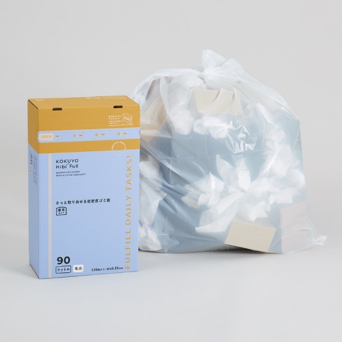さっと取り出せる低密度ゴミ袋 厚手90L 箱乳白