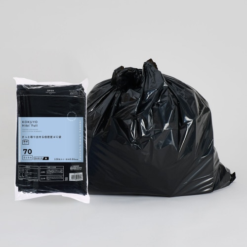 さっと取り出せる低密度ゴミ袋 厚手70L 詰替黒