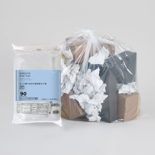 さっと取り出せる低密度ゴミ袋 厚手90L 詰替透明