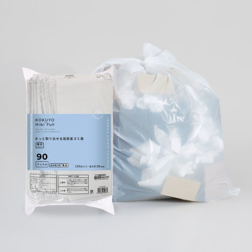 さっと取り出せる低密度ゴミ袋 厚手90L 詰替乳白