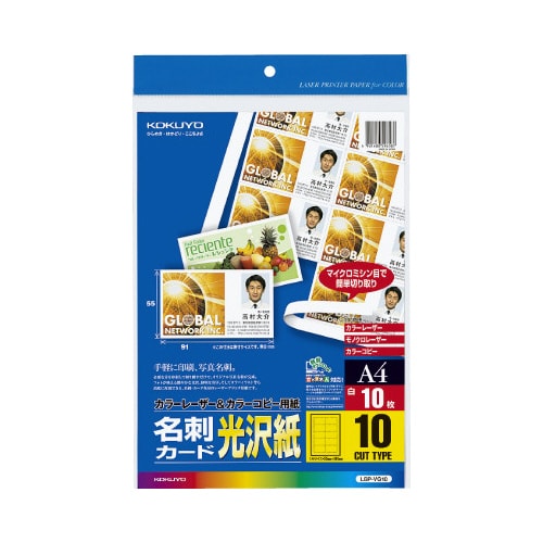 LBP用名刺カード 光沢紙 10面 10枚入