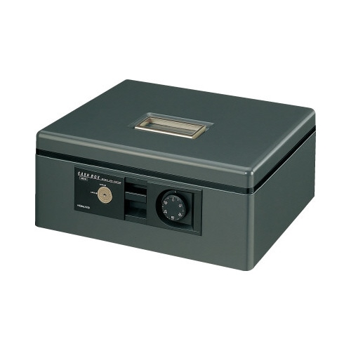 手提げ金庫 A4シリンダー錠・ダイヤル錠グレー