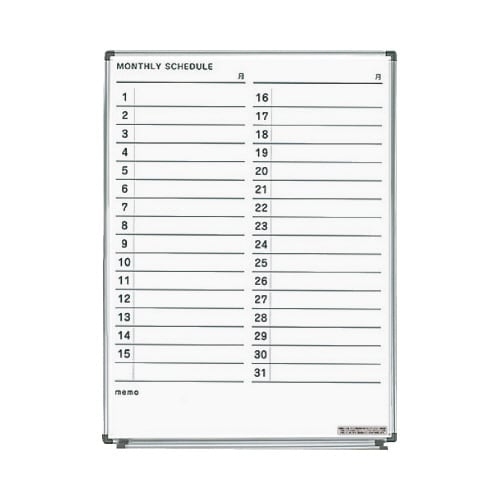 ホワイトボード(軽量タイプ)月行事横書き 縦