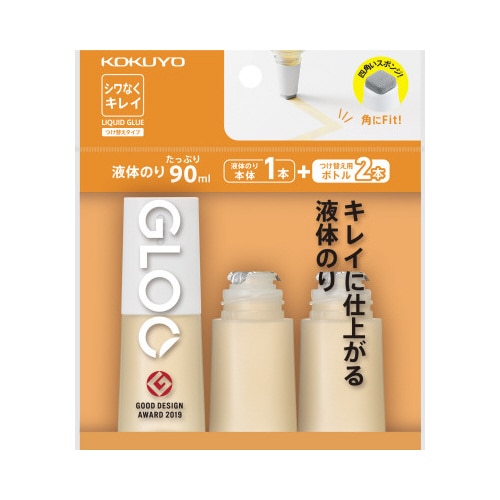 グルー液体のり シワなくキレイ 本体+つけ替え×5