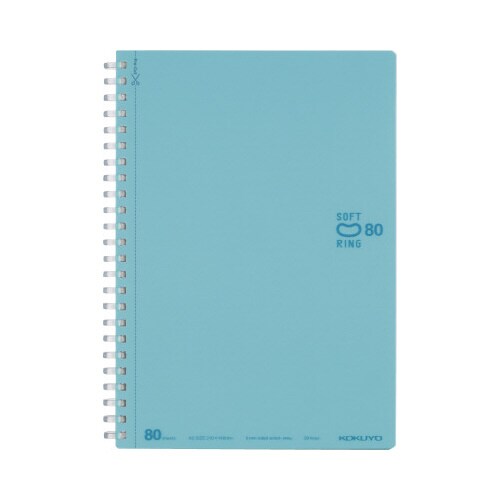 ソフトリングノートA5 ドット入B罫 80枚 水色