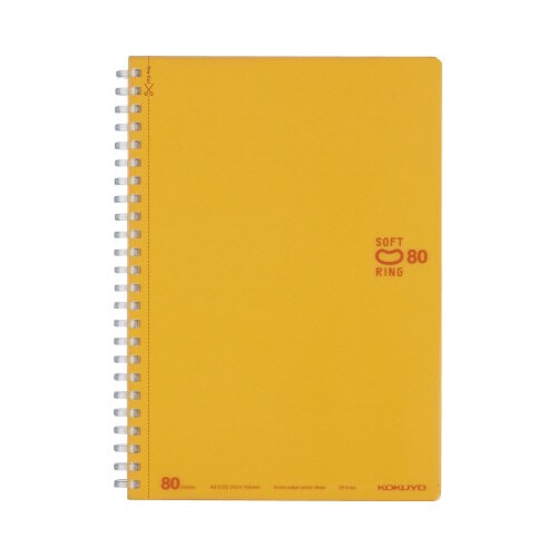 ソフトリングノートA5 ドット入B罫 80枚 橙