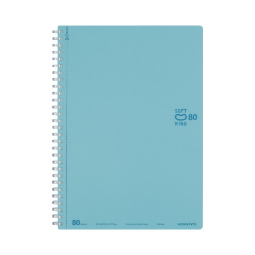 ソフトリングセミB5 ドット入 B罫 80枚 水色