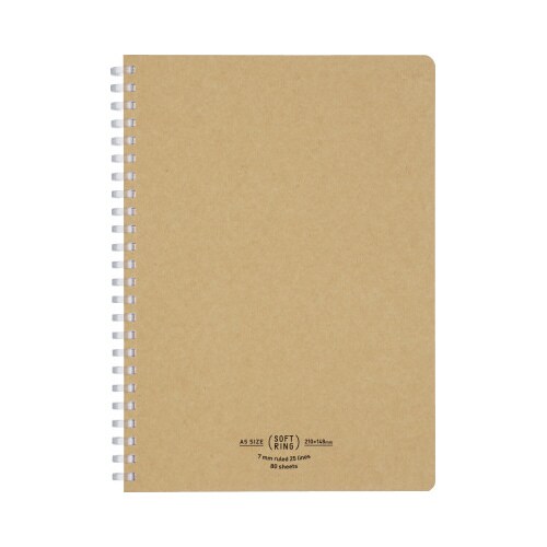ソフトリング<ナチュラル>A5 A罫80枚薄茶