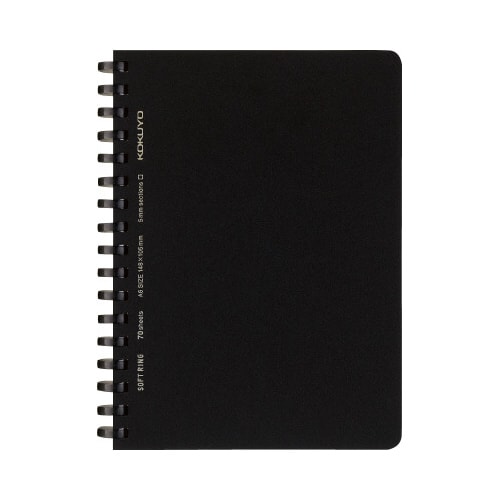 ソフトリングノート 方眼罫 A6 70枚 黒