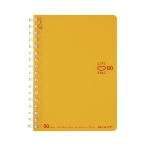 ソフトリングノート ドット入B罫 A6 80枚 橙