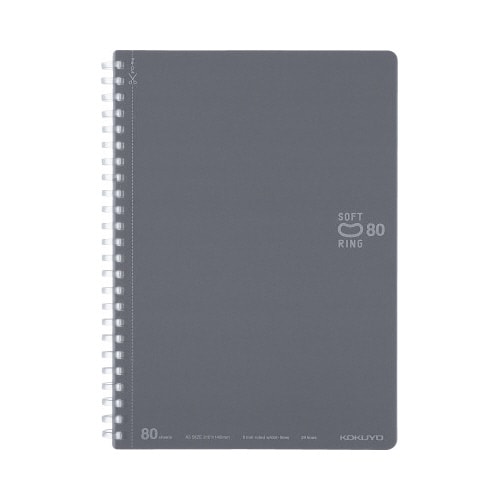 ソフトリングノートドット入り罫線 A5ダークグレー