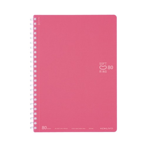 ソフトリングノートドット入り罫線 A5ライトピンク