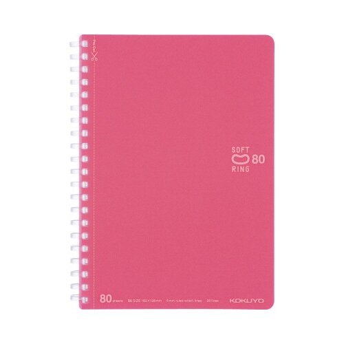 ソフトリングノートドット入り罫線 B6ライトピンク