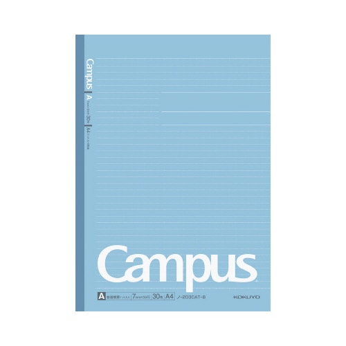 キャンパスノートA4 ドット入A罫 30枚 青×5