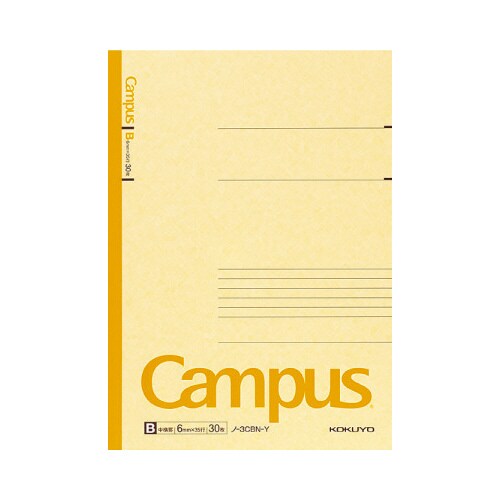 キャンパスノートカラー表紙6号B罫30枚 黄