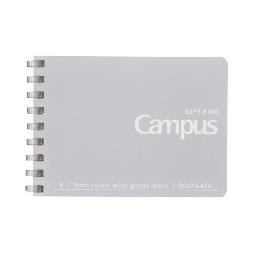 キャンパスソフトリングノート A7 グレー×10