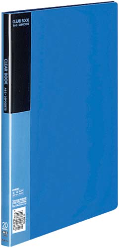 クリヤーブックベーシックA4縦20ポケット青10冊