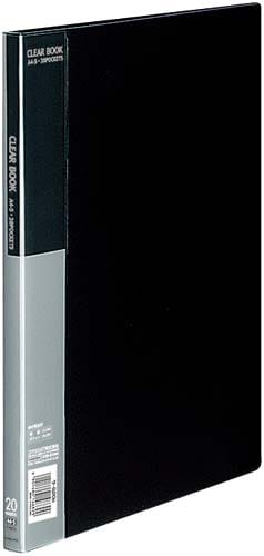 クリヤーブックベーシックA4縦20ポケット黒10冊