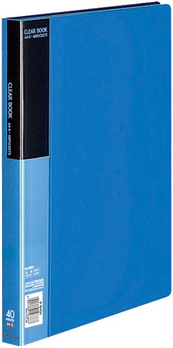 クリヤーブックベーシックA4縦40ポケット青10冊