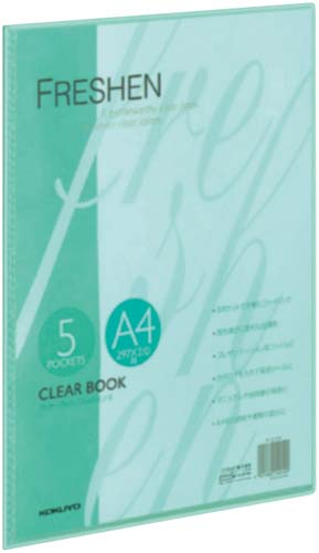 クリヤーBフレッシェン固定式 A4縦5P緑10冊