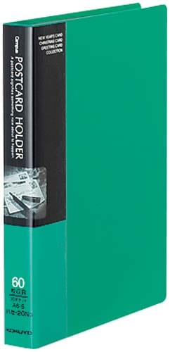 ポストカードホルダーA6縦台紙30枚 緑