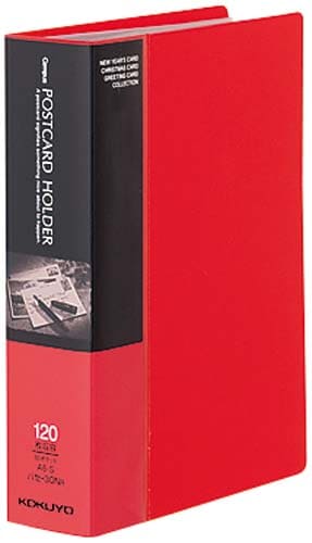 ポストカードホルダーA6縦台紙60枚 赤