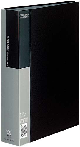 クリヤーブックベーシックA4縦100ポケット黒5冊