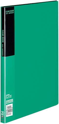 クリヤーブックベーシックA4縦20ポケット緑10冊