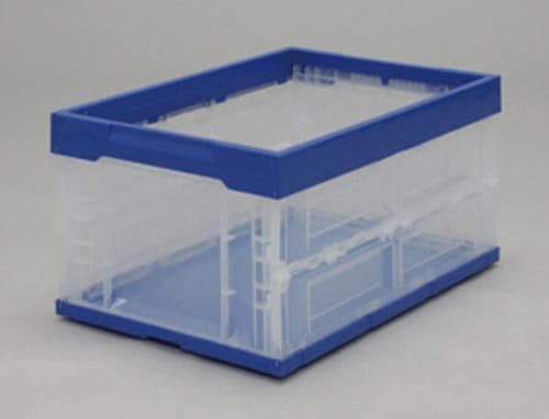 ハード折りたたみコンテナ ブルー/クリア 40L