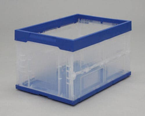 ハード折りたたみコンテナ ブルー/クリア 50L