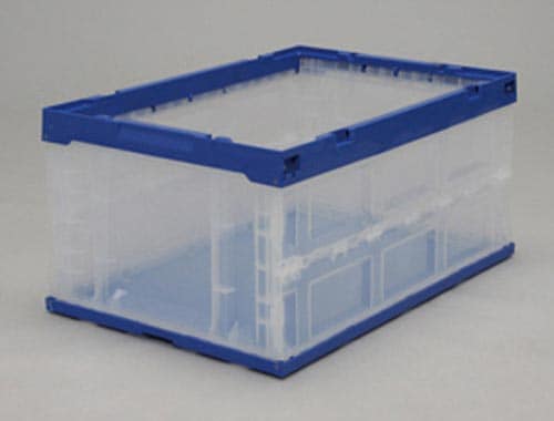 ハード折りたたみコンテナ ブルー/クリア 75L