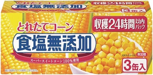 とれたてコーン食塩無添加(180g×3缶)×8個