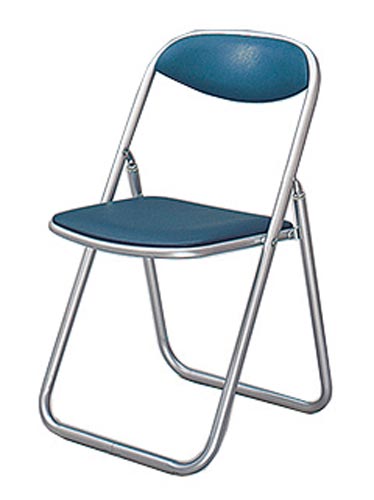 カルーナ折りたたみイス背座合皮Nブルー