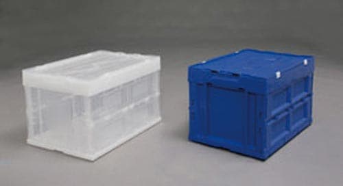 ハード折りたたみコンテナフタ一体型 クリア 50L