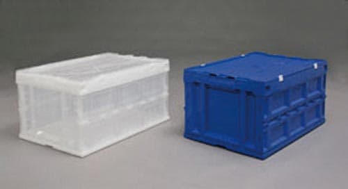 ハード折りたたみコンテナフタ一体型 クリア 75L